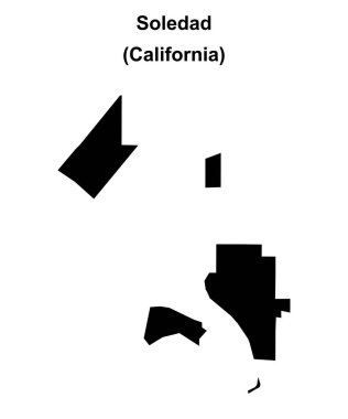 Soledad (California) blank outline map clipart