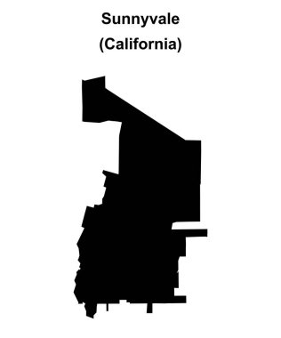 Sunnyvale (California) blank outline map clipart