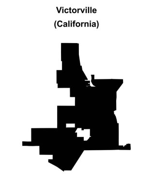 Victorville (California) blank outline map clipart