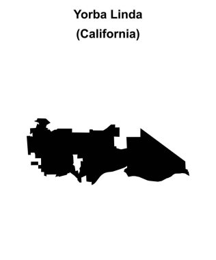 Yorba Linda (California) blank outline map clipart