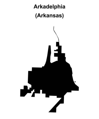 Arkadelphia (Arkansas) blank outline map clipart