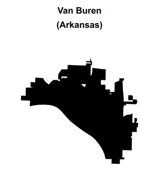 Van Buren (Arkansas) blank outline map clipart