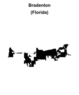 Bradenton (Florida) blank outline map clipart