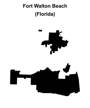 Fort Walton Beach (Florida) blank outline map clipart