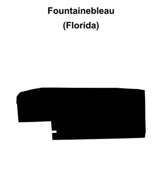 Fountainebleau (Florida) blank outline map clipart