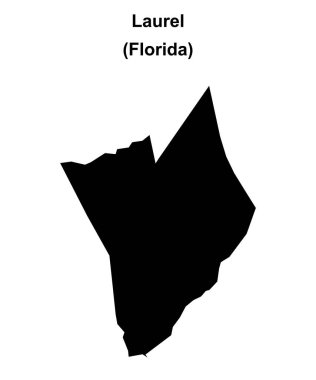 Laurel (Florida) blank outline map clipart