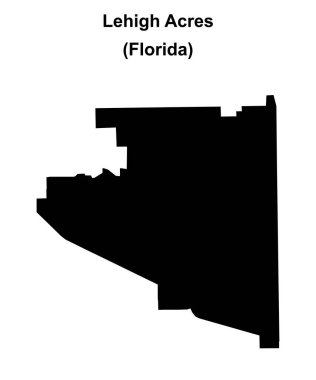 Lehigh Acres (Florida) blank outline map clipart