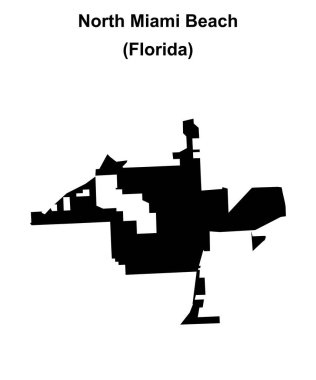 Kuzey Miami Plajı (Florida) boş ana hat haritası