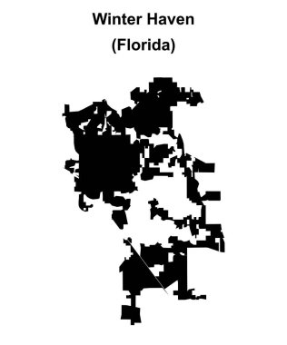 Winter Haven (Florida) blank outline map clipart