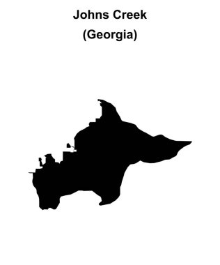 Johns Creek (Georgia) blank outline map clipart