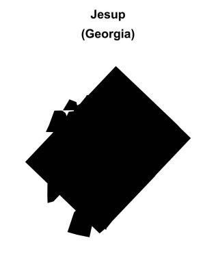 Jesup (Georgia) blank outline map clipart