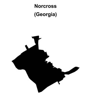 Norcross (Georgia) blank outline map clipart