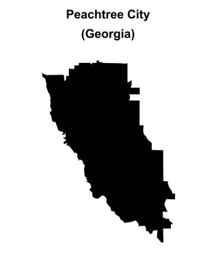 Peachtree City (Georgia) blank outline map clipart