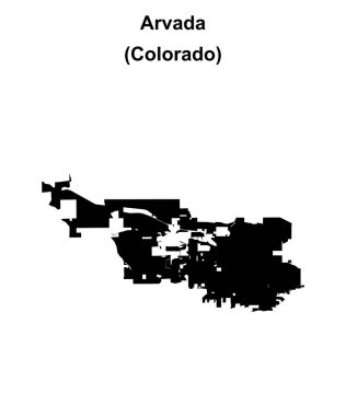 Arvada (Colorado) blank outline map clipart