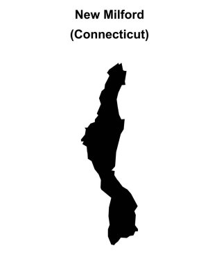 New Milford (Connecticut) blank outline map clipart