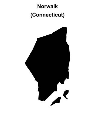 Norwalk (Connecticut) blank outline map clipart