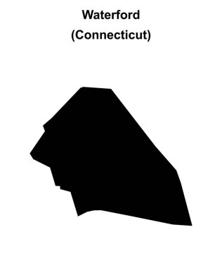 Waterford (Connecticut) blank outline map clipart