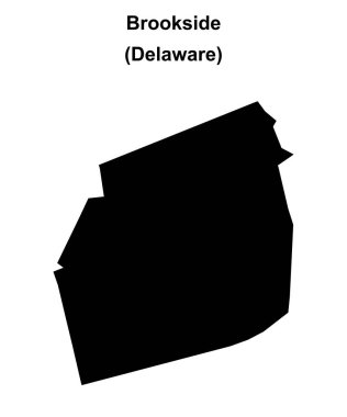 Brookside (Delaware) blank outline map clipart