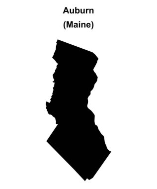 Auburn (Maine) blank outline map clipart