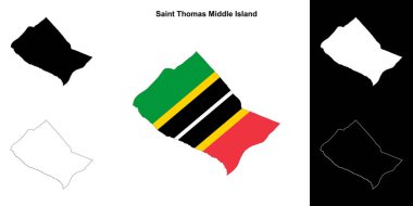 Saint Thomas Ortanca Adası kilise haritası seti