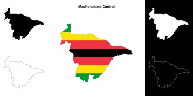 Mashonaland Central province outline map set clipart