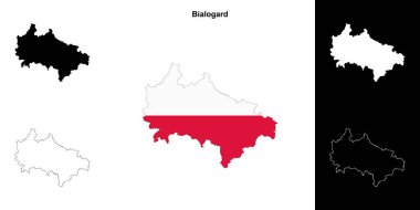 Bialogard county outline map set clipart