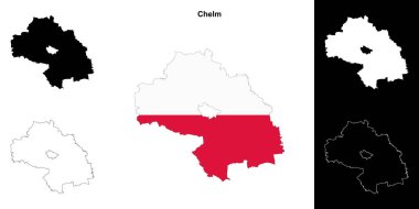 Chelm county outline map set clipart