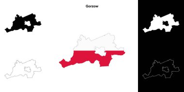 Gorzow ilçesi ana hat haritası seti