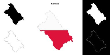 Klodzko county outline map set