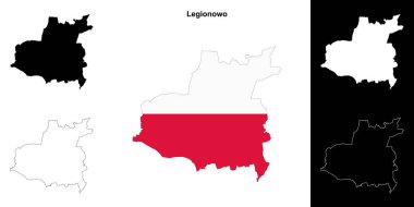 Legionowo county outline map set clipart