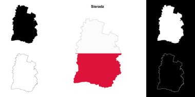 Sieradz ilçesi ana hat haritası seti