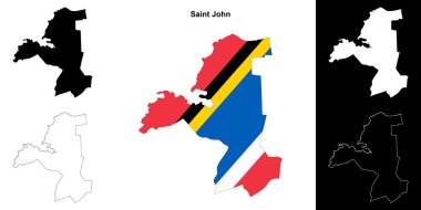 Saint John parish outline map set clipart