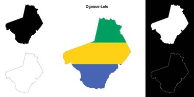 Ogooue-Lolo province outline map set clipart