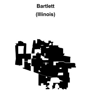 Bartlett (Illinois) blank outline map clipart