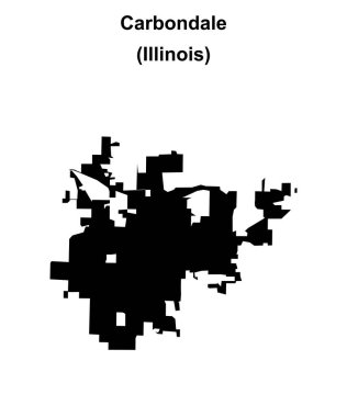 Carbondale (Illinois) blank outline map clipart