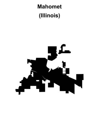 Mahomet (Illinois) blank outline map clipart