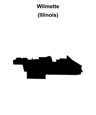 Wilmette (Illinois) blank outline map clipart