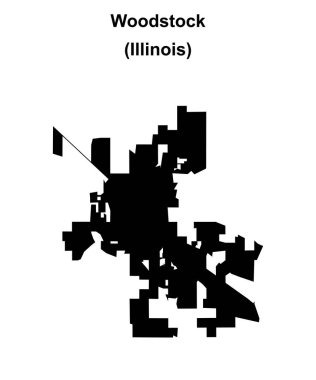 Woodstock (Illinois) blank outline map clipart