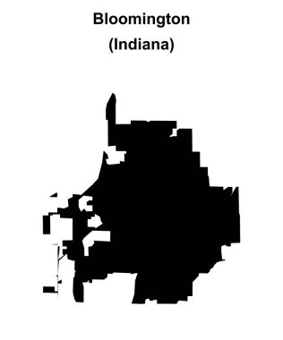 Bloomington (Indiana) blank outline map clipart