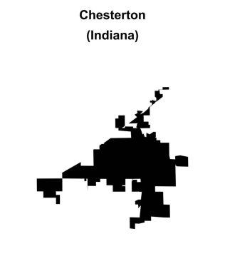 Chesterton (Indiana) blank outline map clipart