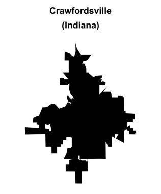 Crawfordsville (Indiana) boş ana hat haritası