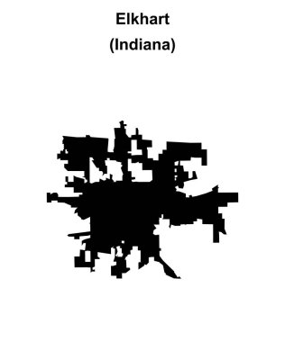Elkhart (Indiana) boş ana hat haritası