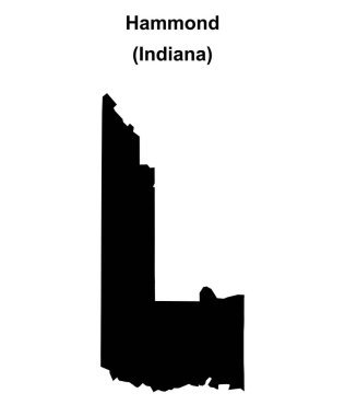 Hammond (Indiana) blank outline map clipart