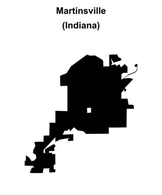 Martinsville (Indiana) blank outline map clipart