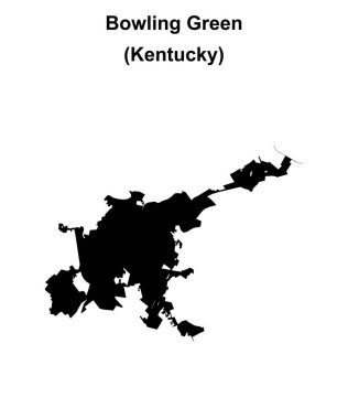 Bowling Green (Kentucky) blank outline map clipart