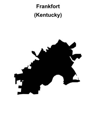 Frankfort (Kentucky) blank outline map clipart