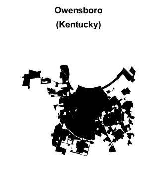 Owensboro (Kentucky) blank outline map clipart