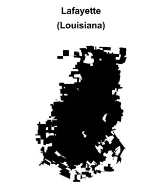 Lafayette (Louisiana) blank outline map clipart