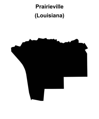 Prairieville (Louisiana) blank outline map clipart