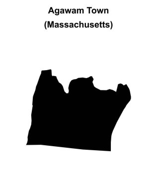 Agawam Town (Massachusetts) blank outline map clipart